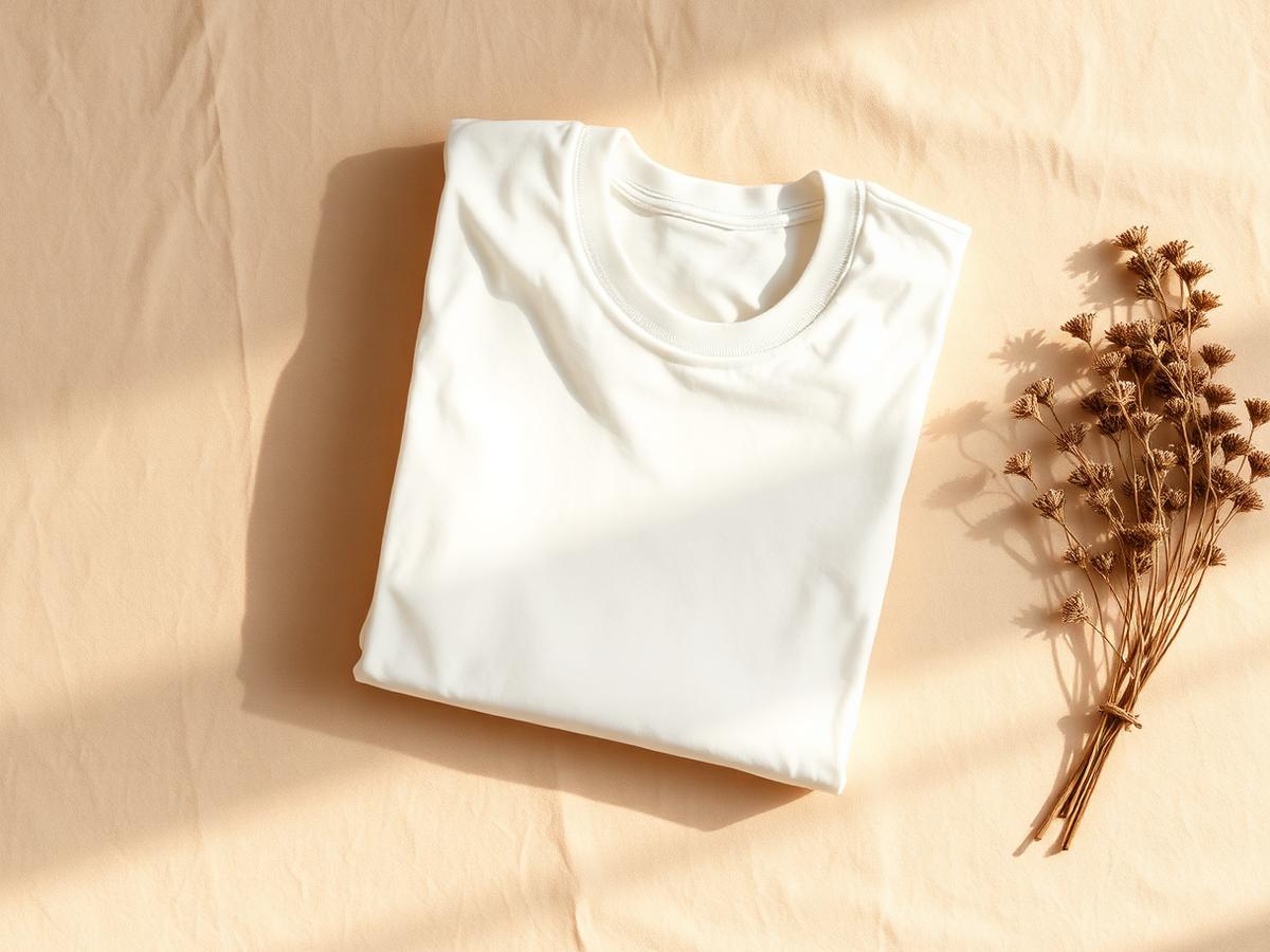 Cream Love Perseveres t-shirt folded on warm linen